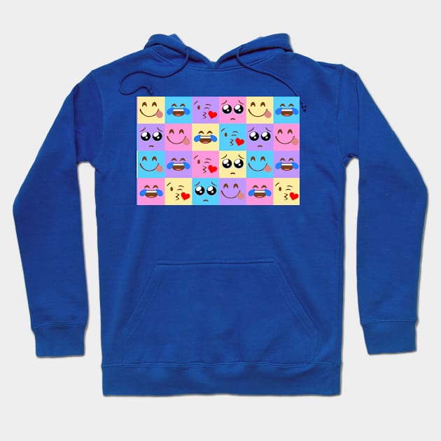 Colorful Emoji Tiles Hoodie by Defenestration Nation